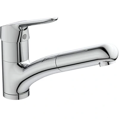 Immagine di Ideal Standard BC143AA Ceraflex Miscelatore Cucina monocomando da appoggio su lavello, doccetta orientabile ed estraibile, cromato