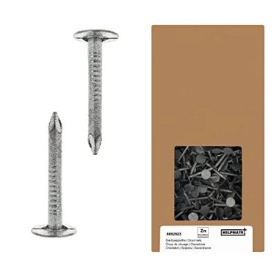 Immagine di Helpmate chiodi per tetto 2,0 x 20 mm zincato meccanicamente 1 kg di cartone tipo B DIN 1160 ideali cartoncino, teloni in plastica e lastre ardesia
