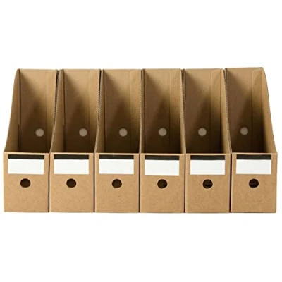 Immagine di 6 Pezzi Portariviste Ufficio，Portariviste per Documenti Organizzatore Dormitorio Scolastico Ufficio Archiviazione di File Domestici (Cachi)
