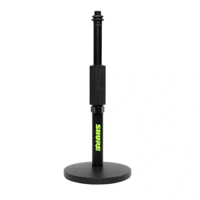 Immagine di Shure by Gator, Asta Microfonica da Tavolo con Base Rotonda e Frizione a Torsione Regolabile in Altezza, 15 cm, (SH DESKTOP1)