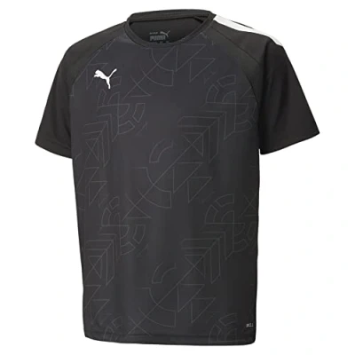 Immagine di Puma Teamliga Graphic JR Unisex Tshirt sport per bambini, Taglia: 152, Black asphalt