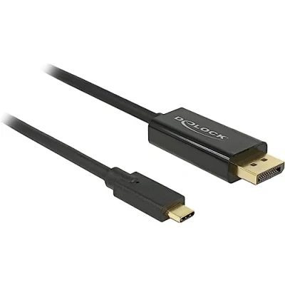 Immagine di Delock USB C® / DisplayPort Cavo adattatore Spina C®, 2.00 m Nero 85256 contatti connettore dorati