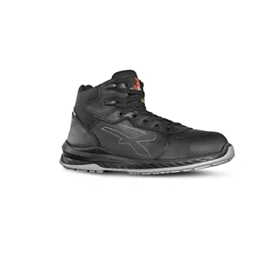 Immagine di U Power RI10164 Scuro, Scarpe antinfortunistiche alte, leggere e comode della linea Red Industry, con tomaia in Morbida pelle fiore bottalato, idrorepellente, puntale AirToe Composite