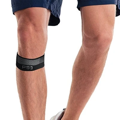 Immagine di Orthosleeve cinturino sottorotuleo a compressione graduata PS3 con 3 zone di Fascia per alleviare la tendinite rotulea e stabilizzare rotula sportiva ginocchio (taglia M)