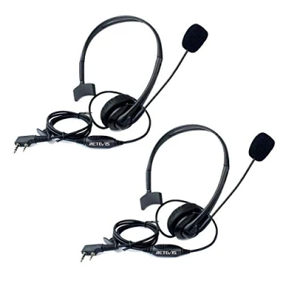 Immagine di Retevis Cuffie Walkie Talkie 2 Pin Auricolare Headset Compatibile con Ricetrasmettitore RT24 RT22 RT27 RT15 RT28 RT617 RT618 RT619 Baofeng UV 5R BF 888S 88E Kenwood TYT HYT (2 pezzi)