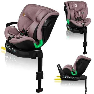 Immagine di LIONELO HARMONY I SIZE Seggiolino girevole a 360 per bambini da 40 150 cm, montaggio con Isofix + gamba di stabilizzazione, regolazione poggiatesta e schiena, inserto riduttore Dri Seat