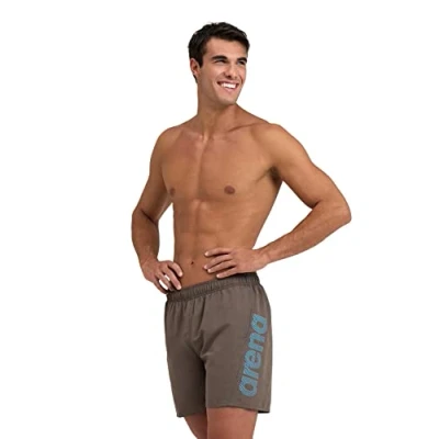 Immagine di arena Fundamentals Logo Boxer R Costume Uomo Mare e Piscina, da Bagno in Morbido Tessuto Riciclato ad Asciugatura Rapida, con Slip Interno Mesh