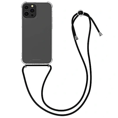 Immagine di kwmobile Custodia Compatibile con Apple iPhone 13 Pro Cover Back Case in Silicone TPU Protezione Smartphone Cordino nero/trasparente