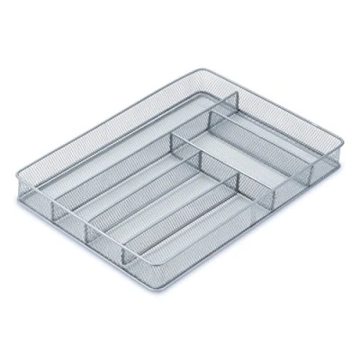 Immagine di Honey Can Do KCH 02162 Vassoio Organizzatore con 6 Scomparti, Metallo, Grigio/Argento, 40.64x28.57x5.08 cm