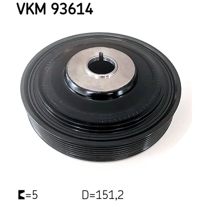 Immagine di SKF VKM 93614 Puleggia Albero Motore 151,20mm 6 RENAULT: CLIO 3, SCENIC MEGANE 3 Coupe, NISSAN: Qashqai / Qashqai+2 I, Note I