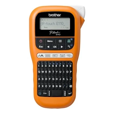 Immagine di Brother PT E110, Etichettatrice Palmare Professionale, Settore Elettrico, Tastiera QWERTY, Display LCD, 200 Simboli, Nastri Serie TZE 3.5 12 mm, Inclusi Adattatore AD24ES e un Nastro mm