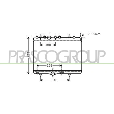 Immagine di PRASCO CI304R007 Radiatore motore Alluminio 380 544 23 Alette di raffreddamento montate meccanicamente PEUGEOT: 2008 Station Wagon, 207 Hatchback