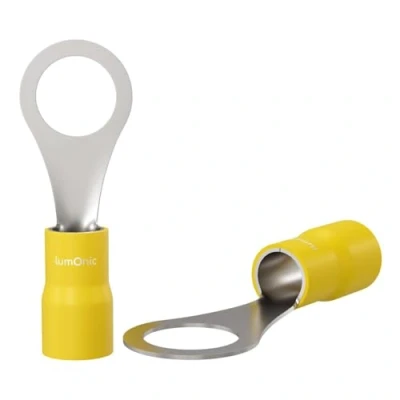 Immagine di Lumonic 25x capocorda ad anello M8 parzialmente isolato 4 6mm² I giallo set di capocorda, M8, a