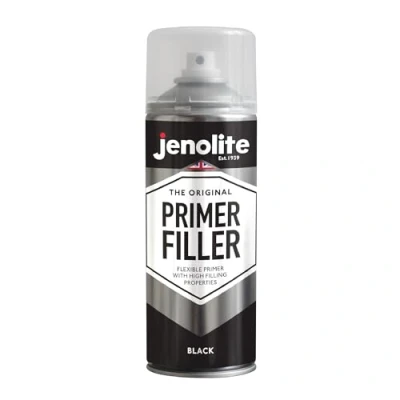 Immagine di JENOLITE Primer Paint Riempitivo Nero flessibile con elevate proprietà riempitive Riempie piccole ammaccature e graffi per una finitura liscia 400ml