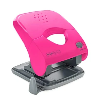 Immagine di Rapesco 1527 X5 40ps Perforatrice a 2 Fori con Meccanismo Facile, Capacità 40 Fogli, Fucsia