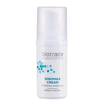 Immagine di Biotrade Sebomax viso crema 30 ml, effetto anti Seborroica, uniforma l&#039; arrossamento e impedisce la riduzione dei T zone con zolfo Crotamitone