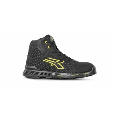 Immagine di U Power RV10014 Linea RED LEVE Modello JOE Scarpe antinfortunistiche Alte, S3 SRC CI ESD, Nero/Giallo, 42 Dimensioni