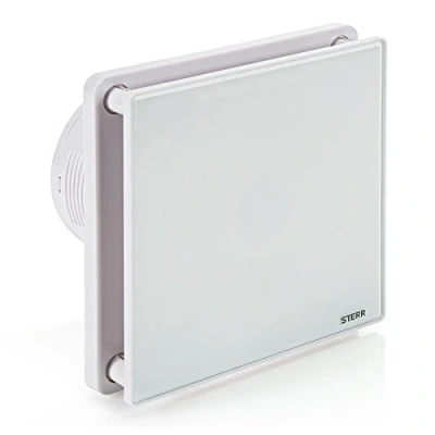 Immagine di STERR Ventilatore da bagno bianco 100 mm con timer Frontale in vetro Aspetto moderno BFS100T 10 W