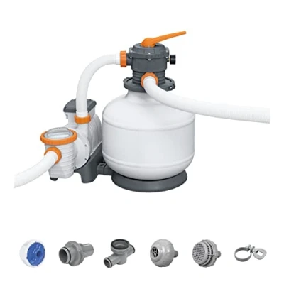 Immagine di Bestway Pompa di Filtraggio a Sabbia Flowclear 58486, Portata 9.800 L/H per Piscine Fuori Terra