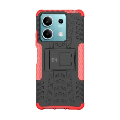Immagine di Custodia per Xiaomi Redmi Note 13 5G con Supporto Bumper Case Cover Armor Rigida Resistente Doppio Strato Protettiva Ibrida Agli Urti (Xiaomi 5G, Rosso)