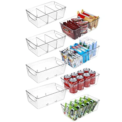 Immagine di jutyum Set di 8 Organizer Frigorifero, Impilabile Contenitori Frigo Trasparente, Organizzatore Cucina per Frigorifero Senza BPA, dispensa, armadietti