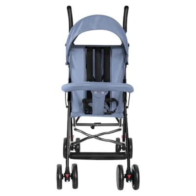Immagine di passeggino leggero e compatto da 0 mesi a 4 anni, capacità di carico massima 25 kg, pieghevole, schienale reclinabile, pieghevole automatico in 1 passo, baldacchino D blu