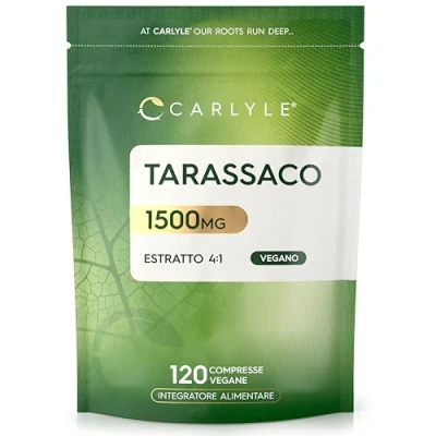 Immagine di Tarassaco 1500mg Estratto di Dente Leone 4:1 120 Compresse Vegane Alto Dosaggio Dandelion Root Extract Carlyle