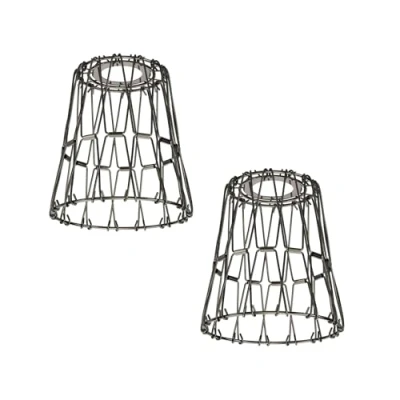 Immagine di ledscom.de 2 pezzi paralume a gabbia, cromo nero, 135 mm Ø