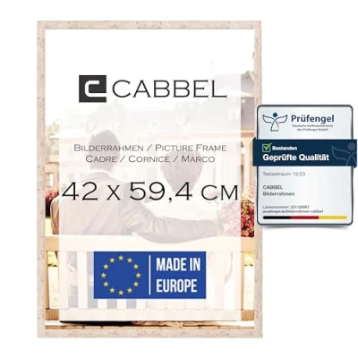 Immagine di CABBEL cornice 42x59,4 cm, Betulla, robusta in legno MDF, vetro Plexi infrangibile, da appendere, ideale