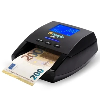 Immagine di beeplo b330 Rilevatore di banconote false con 100% affidabilità BCE e BE Verificazione automatica simulale a 5 divisioni EUR, GBP, CHF, NOK, SEK (senza batteria)