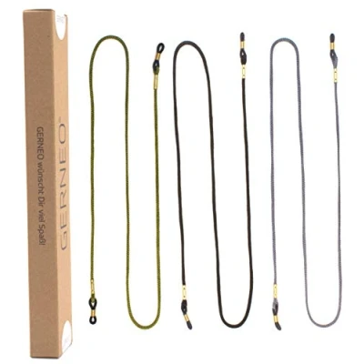 Immagine di GERNEO® Londra fascia in tessuto di alta qualità Cordoncino unisex extra lungo per occhiali da sole e lettura diversi colori, Mythos Schwarz / Daytona Grau Racing Green, M