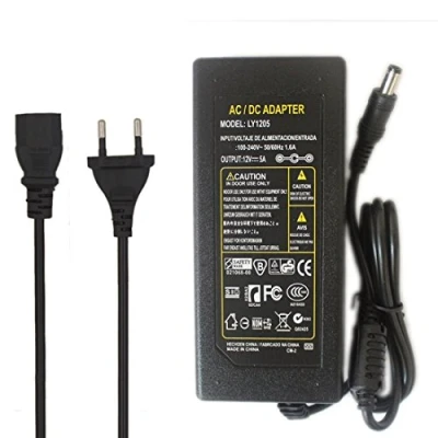 Immagine di JOYLIT Alimentatore 12V 5A 60W, Trasformatore AC 100 240V a DC EU Spina di Alimentazione, LED 12 Volt per Striscia LED, CCTV, Compatibile con Dispositivi 12Volt 0 5000mA