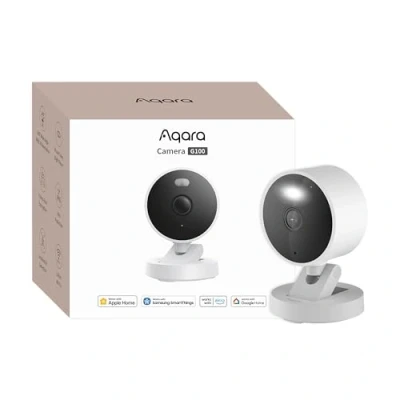Immagine di Aqara G100 Telecamera di Sicurezza 2K per Interni/Esterni, HomeKit Secure Video, Audio Bidirezionale, Visione Notturna a Colori, Rilevamento AI, Wi Fi 6, Supporta HomeKit, Alexa, Google, IFTTT, Bianca