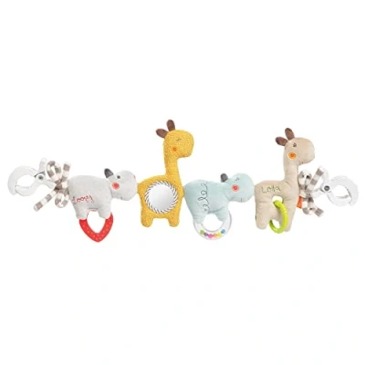 Immagine di Fehn Catena per carrozzina Loopy &amp; Lotta, con simpatiche figure pendenti, Giocattolo da appendere in modo flessibile, neonati e bambini 0+ mesi