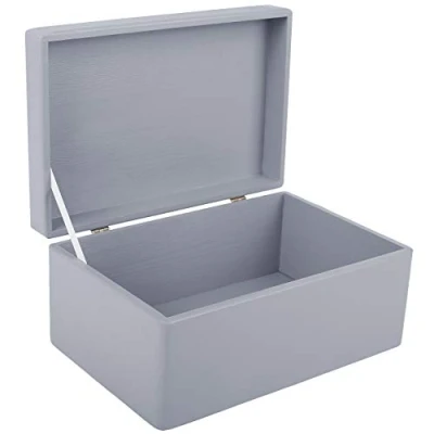 Immagine di Creative Deco Grande Grigio Scatola in Legno con Coperchio L30 x P20 H14 cm (+/ 1) Cassetta Conteniore Portaoggetti Portagiochi Cofanetto Perfetta per Decoupage Documenti Giocattoli Attrezzi