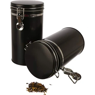 Immagine di Dosenritter 6 x contenitori angolari nobili per tè, a prova di aroma, in metallo, 240 g tè ciascuno 13 9 cm (A, L, P) ideale anche come contenitore spezie