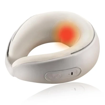 Immagine di Massaggiatore per collo shiatsu con calore, cuscino massaggio profondo 3D funzione impastatrice alleviare il dolore al collo, alle spalle e ai muscoli del corpo, portatile l&#039;uso a