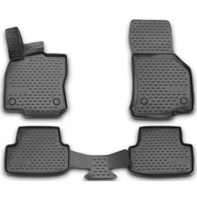 Immagine di OMAC tappetini per auto tutte le stagioni, compatibili con Audi A3 2021 2022, vestibilità 3D, bordo alto, in gomma TPE, nero