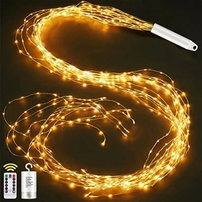 Immagine di Joycome Fascio di Luce 2m 200 LED Luci a Cascata, 8 modalità Illuminazione Catena Luminosa, Impermeabili Decorative Stringa con Telecomando per Natale Giardino Festa Matrimonio (Bianco Caldo)