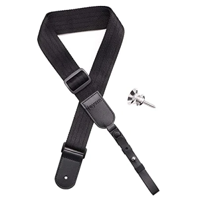 Immagine di Rayzm Tracolla per Ukulele, Morbida in Nylon Antiscivolo Ukulele o Chitarra di Piccole Dimensioni, un Perno Metallo Incluso