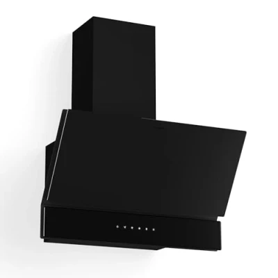 Immagine di Klarstein Velaire Cappa Cucina 60cm Inclinata, 820 m3/h, Touch, LED, A++, 3 Velocità + Boost, Filtro Carbone &amp; Alluminio, Silenziosa, Design Minimal, Installazione a Parete, Nero