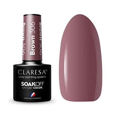 Immagine di Claresa Smalto ibrido UV LED per manicure Soak Off, colore marrone, n. 306, 5 ml