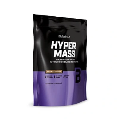 Immagine di BioTechUSA Hyper Mass Integratore di massa con miscela carboidrati e proteine Creatina micronizzata Senza glutine, 1 kg, Nocciola