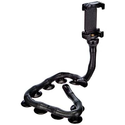 Immagine di DigiPower Octopus EU DP SCH BK Supporto flessibile per smartphone con ventose, 51 cm, universale, presa ottimale su superfici lisce, colore: Nero