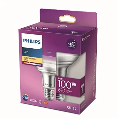 Immagine di Philips Lighting 77387800 LED (monocolore) ERP F (A G) E27 Riflettore 8 W = 100 Bianco caldo (Ø x L) cm 11.2 1 pz.