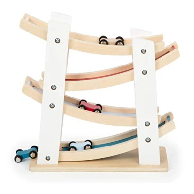 Immagine di Small Foot 11873 Pista macchinine Classica, in Legno Naturale, con Circuito colorato, dai 18 Mesi su Toys, Multicolore, 11 x 4.1 11.2