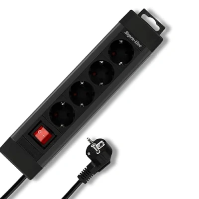Immagine di REV 0014412513 Multipresa con interruttore 4 vie Nero, Antracite Schuko 1 pz.