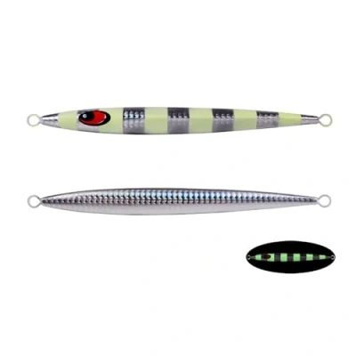 Immagine di Verticali maschere di acqua salata, 150g/200g/250g esche da pesca in acque profonde, Affondamento piombo metallo piatto Jigs Jigging Baits, Velocità verticale salata artificiali
