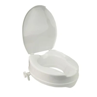 Immagine di Stock Fachmann® Rialzo per WC Smart In 5 cm, 10 cm o 15 con coperchio senza coperchio, WC, anziani, colore bianco, portata 200 kg