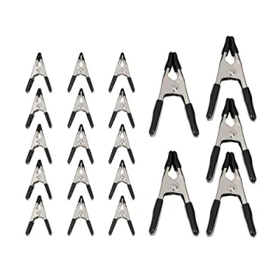 Immagine di Amazon Basics 20 unità morsetti a molla in acciaio: 15 da 1,91 cm, 5 2,54 Nero/Argento